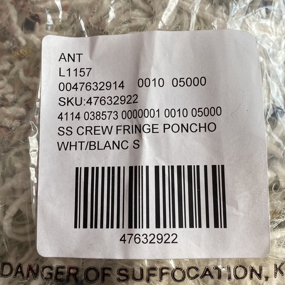 Moth Anthropologie ivory crew fringe poncho sweater small - Picture 7 of 7